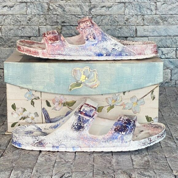 Custom Sandal Slides Men's Size 11/12 Hydro Dipped - Picture 3 of 7